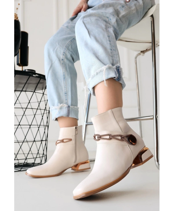 Roxani Bej Cilt Topuklu Bot