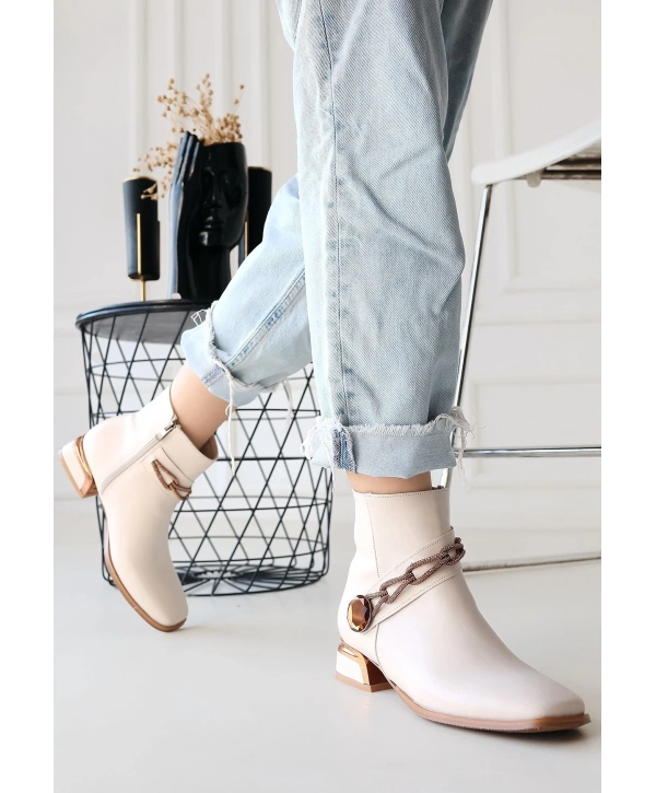 Roxani Bej Cilt Topuklu Bot