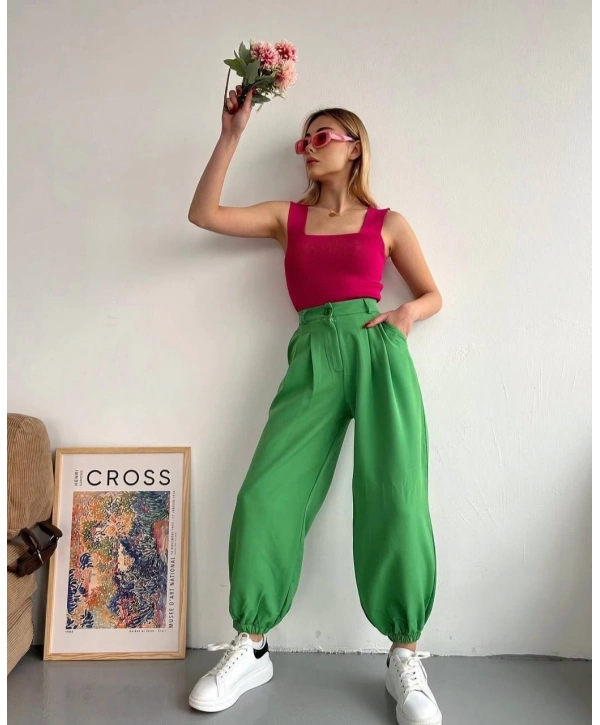 Şalvar pantolon yeşil s23202