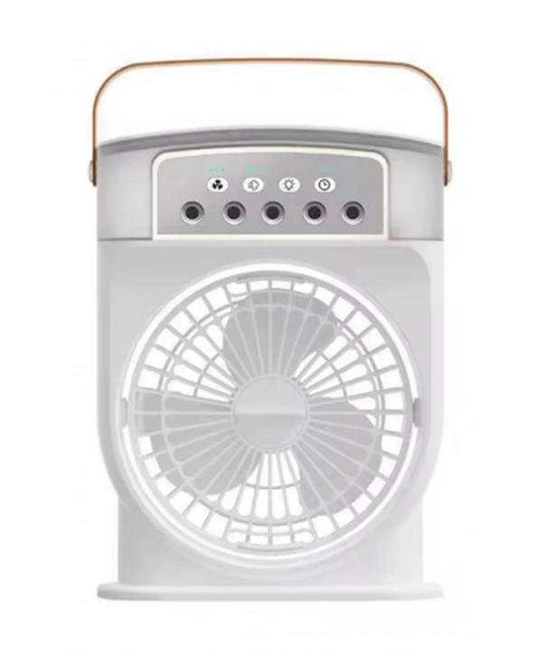 Şarjlı 600 Ml Su Hazneli Taşınabilir Masaüstü Vanilatör  Güçlü Fan Ve 2000 Mah Pil Beyaz