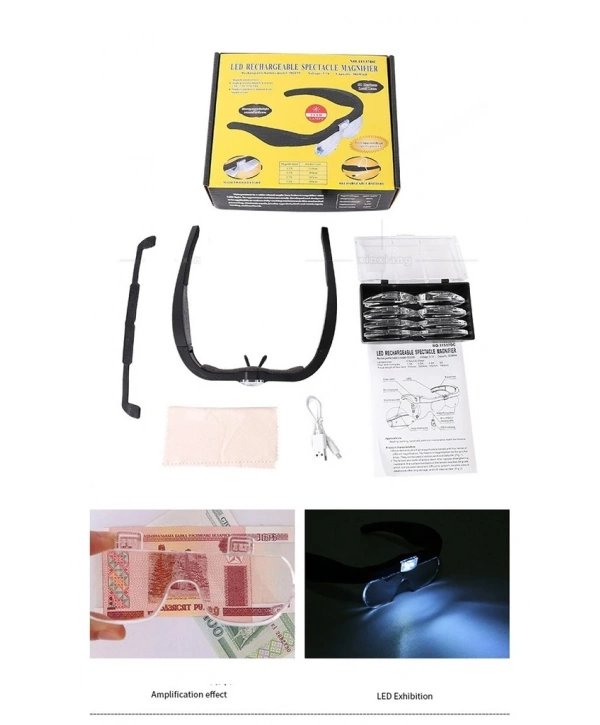 Şarjlı Gözlük Büyüteç  4 Farklı Lens 11537dc