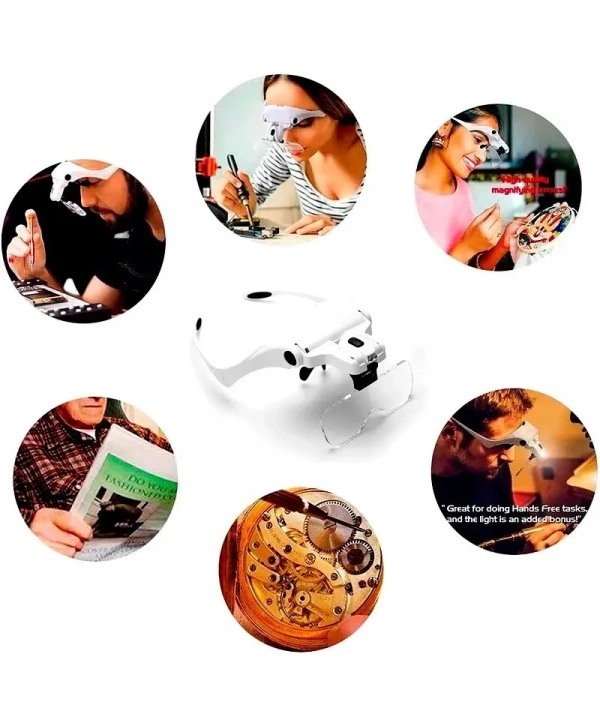 Şarjlı Gözlük Büyüteç Çalışma Büyüteci 5 Lensli 9892b2c