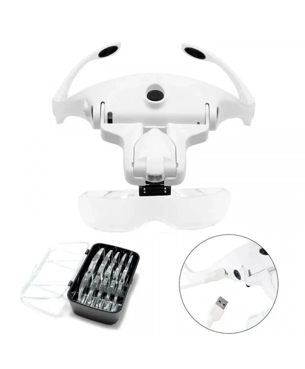 Şarjlı Gözlük Büyüteç Çalışma Büyüteci 5 Lensli 9892b2c