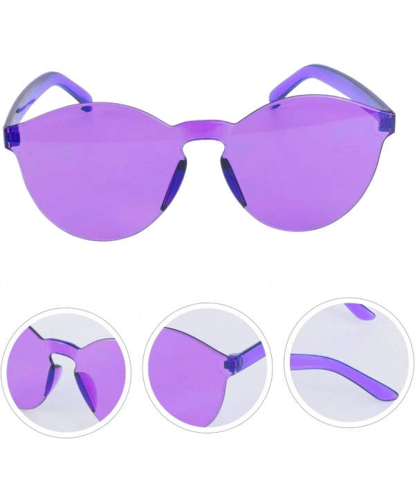 Sert Mika Oval Şekilli Çerçevesiz Mor Gözlük Retro Parti 5x14 Cm