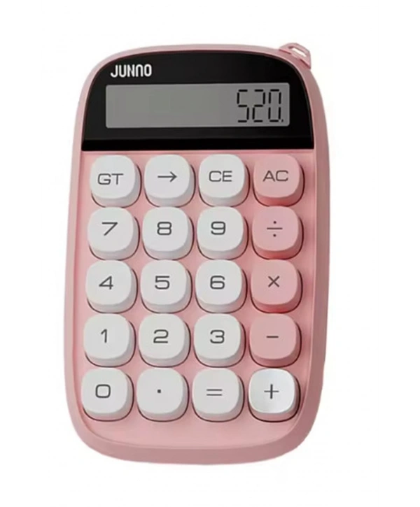 Sevimli Kare Tuşlu 10 Haneli Ldc Ekran Hesap Makinası Pembe