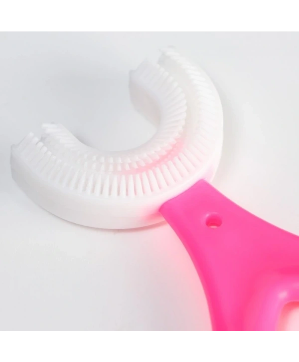 Silikon Çocuk Diş Fırçası Tartar Temizleyici (2-12 Yaş) - Pembe