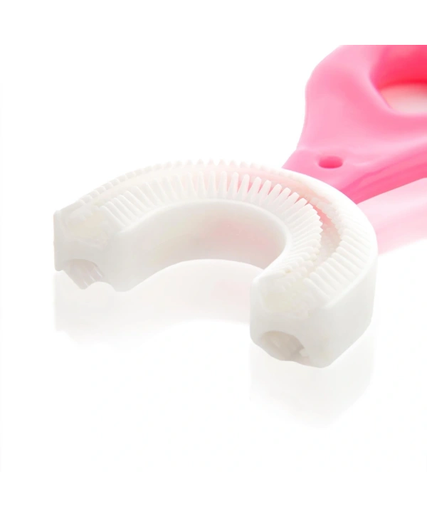 Silikon Çocuk Diş Fırçası Tartar Temizleyici (2-12 Yaş) - Pembe