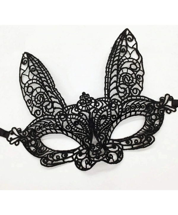 Siyah Renk Dantel Kesim Dantel İşlemeli Balo Parti Maskesi 7 No