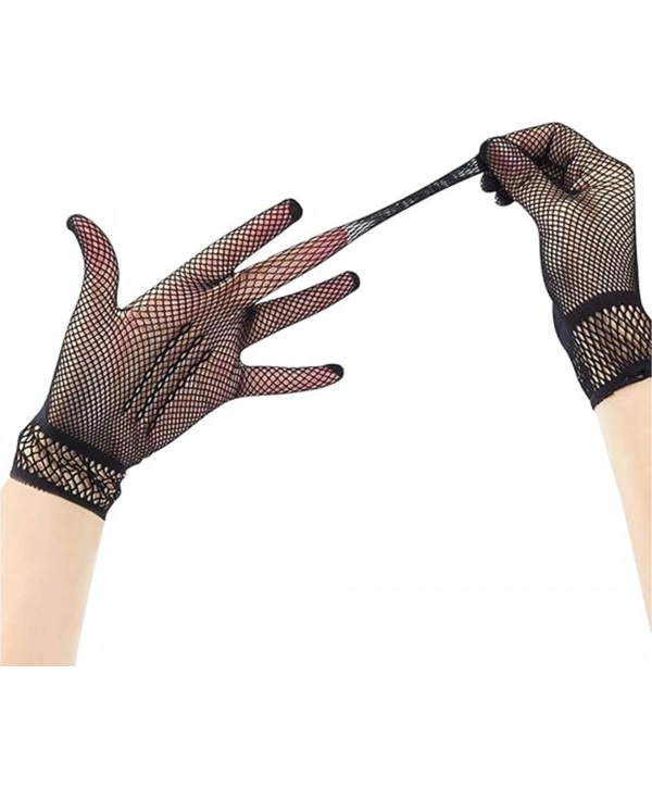 Siyah Renk Likralı File Eldiven Parmaklı Örgü Eldiven Yetişkin Boy