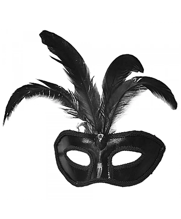 Siyah Renk Rugan Kaplama Siyah Tüylü Parti Maskesi 18x20 Cm