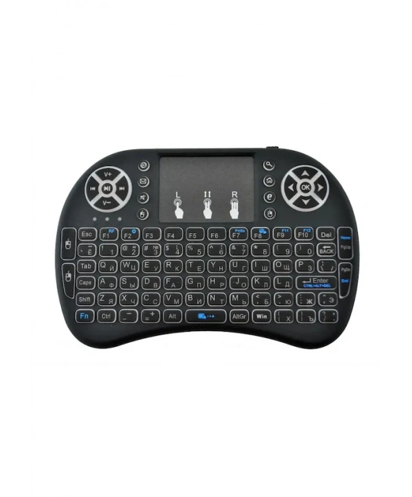 Smart Tv Box Ps3 Uyumlu Kablosuz Dokunmatik Işıklı Şarjlı Touchpadli Mini Q Klavye