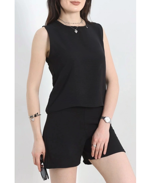 Şortlu Ayrobin takım siyah