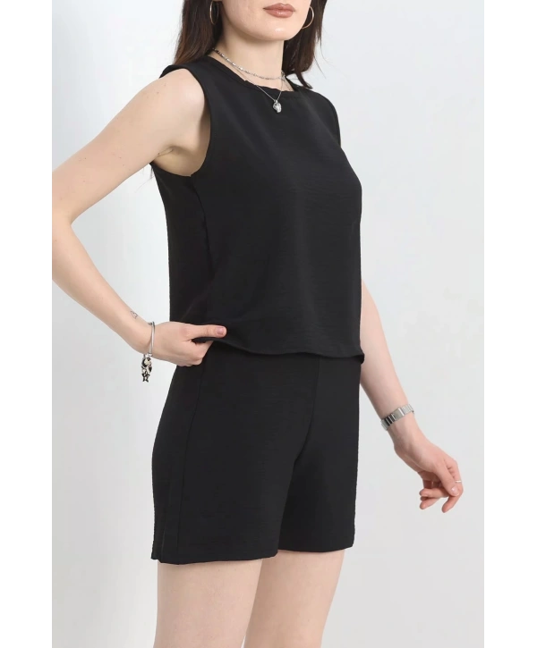 Şortlu Ayrobin takım siyah