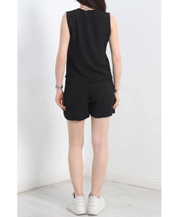Şortlu Ayrobin takım siyah