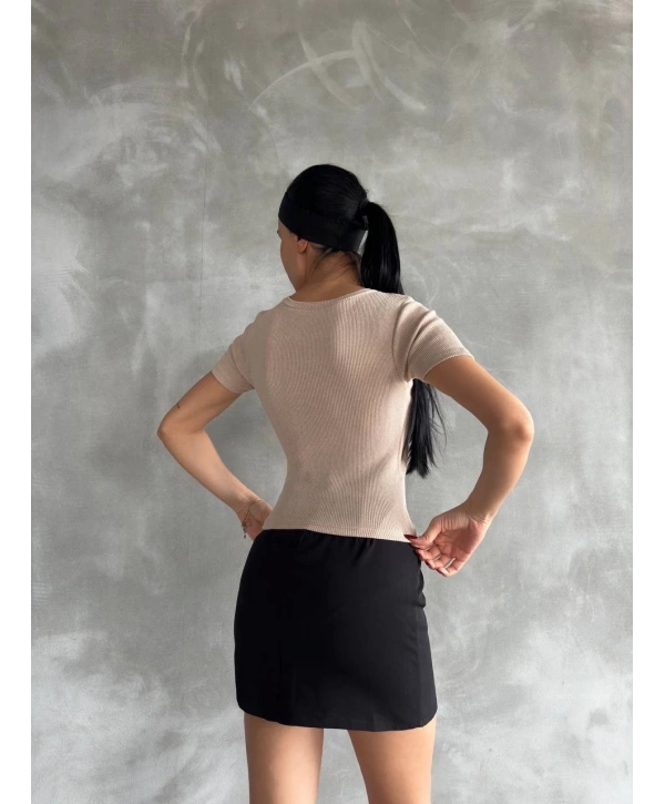 Taş baskılı kaş korse bluz