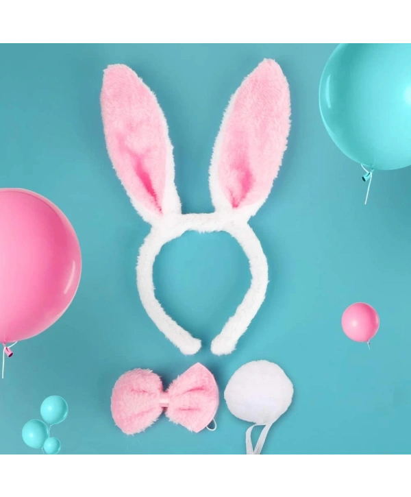 Tavşan Kostüm Seti Taç Papyon Kuyruk Pembe Renk
