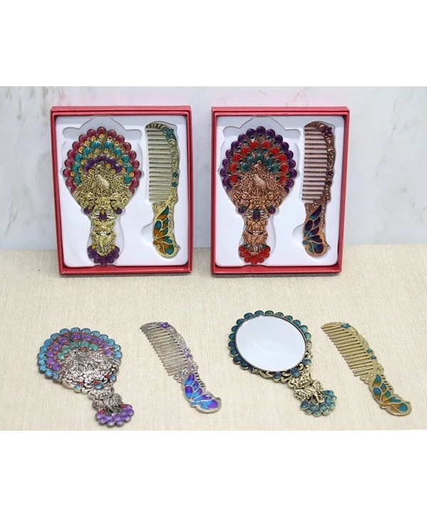 Tavuskuşu Ayna Ve Tarak Seti Küçük Boy Alk4990