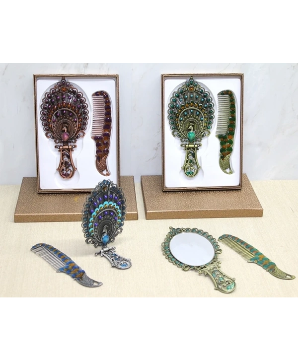 Tavuskuşu Katlanabilir Ayna Ve Tarak Seti Büyük Boy Alk4982