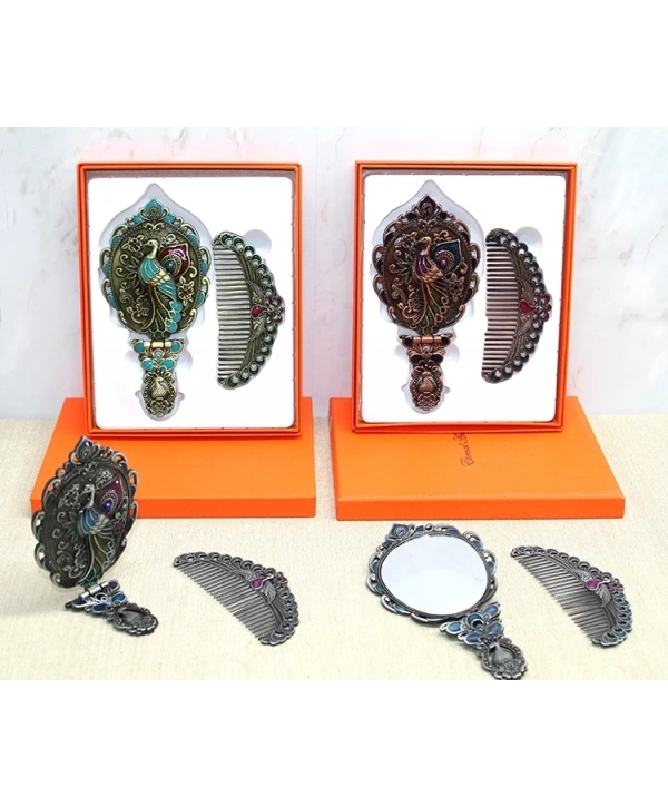 Tavuskuşu Katlanabilir Ayna Ve Tarak Seti Orta Boy Alk4983