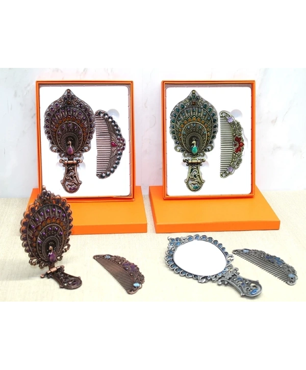 Tavuskuşu Katlanabilir Ayna Ve Tarak Seti Orta Boy Alk4984