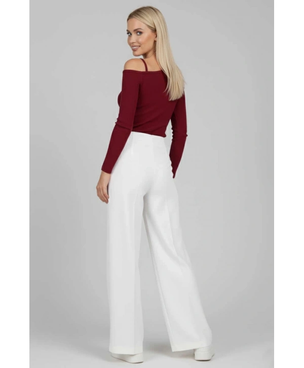 Tek Omuz İpli Bluz Bordo t4328