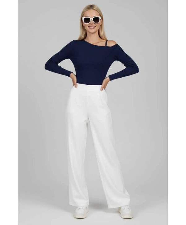 Tek Omuz İpli Bluz Lacivert T4328