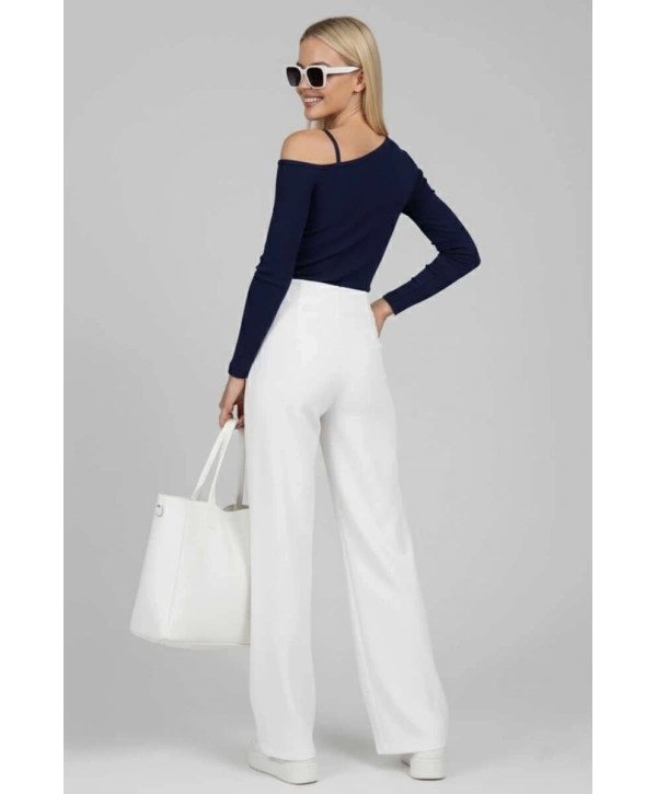 Tek Omuz İpli Bluz Lacivert T4328