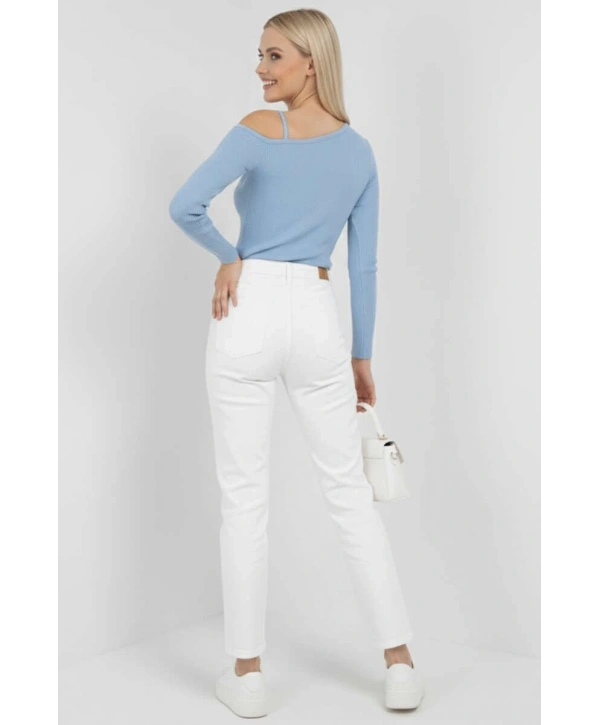 Tek Omuz İpli Bluz mavi t4328