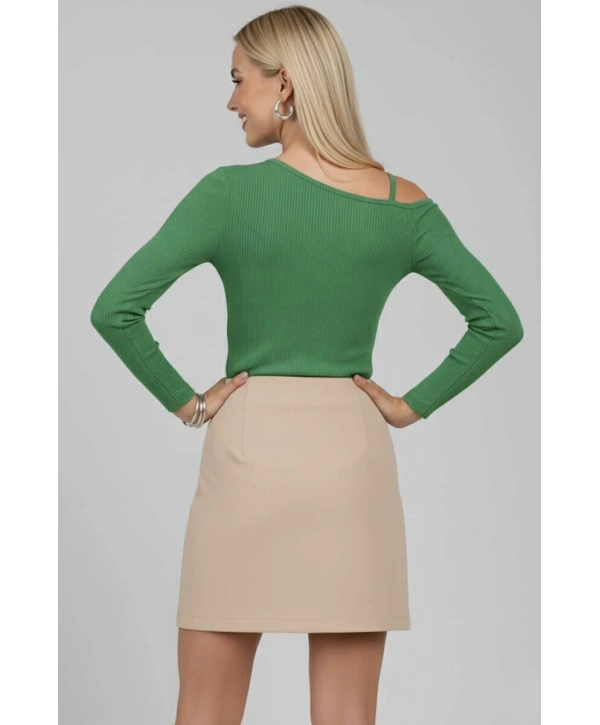 Tek Omuz İpli Bluz Yeşil T4328