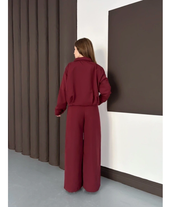 Trenç takım alt üst bordo ons