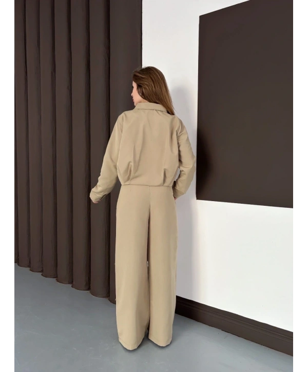 Trenç takım alt üst haki ons