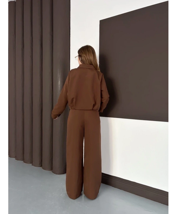 Trenç takım alt üst kahve ons