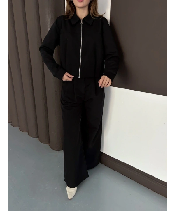 Trenç takım alt üst siyah ons