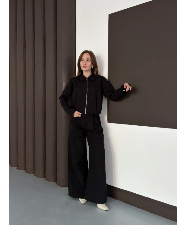 Trenç takım alt üst siyah ons