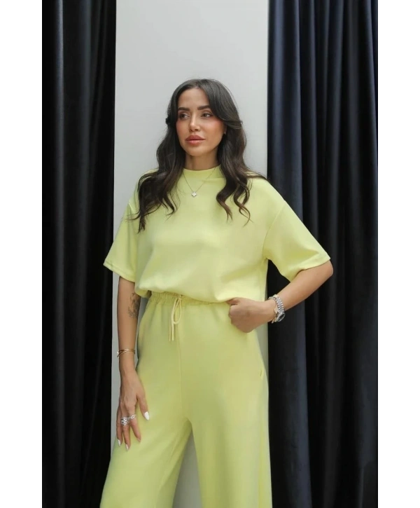 Tshirt alt üst modal takım sarı