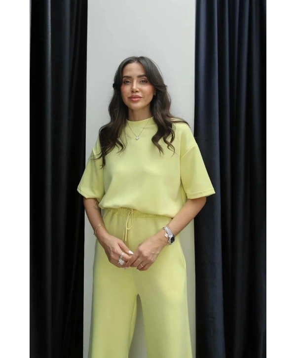 Tshirt alt üst modal takım sarı