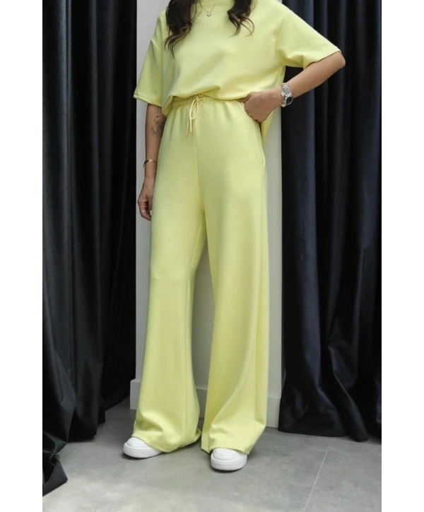 Tshirt alt üst modal takım sarı