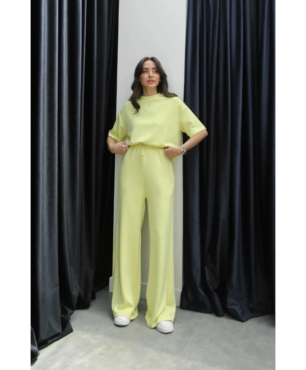 Tshirt alt üst modal takım sarı