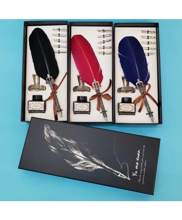 Tüylü Masaüstü Divit Kalem Seti