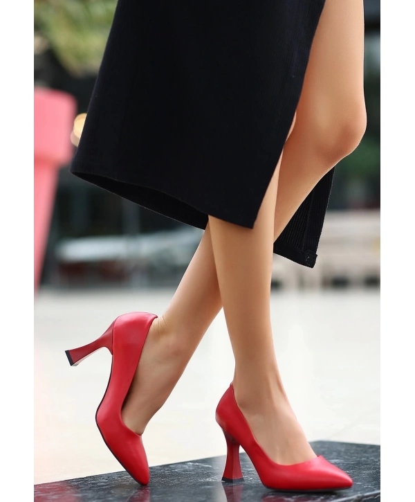Ulba Kırmızı Cilt Stiletto Ayakkabı