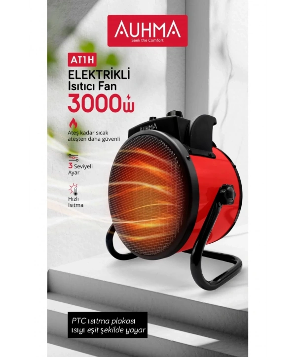 Ultra Güçlü 3000 Watt Taşınabilir Elektrikli Portatif Isıtıcı Soba Sıcak Hava Üfleyen Fan Radyatör