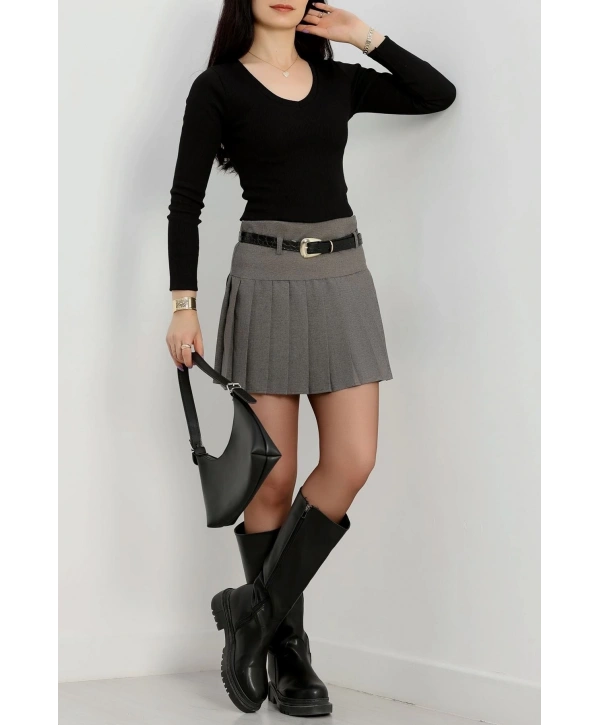 V yaka kaşkorse bluz siyah a3699