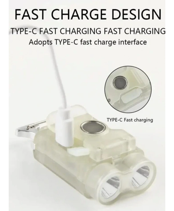 V15 Edc El Feneri 1200lm Anahtarlık Işık Tip-c Şarj Edilebilir Taşınabilir Mini Torch Mıknatıs Klips Ile Kamp Cep Fener