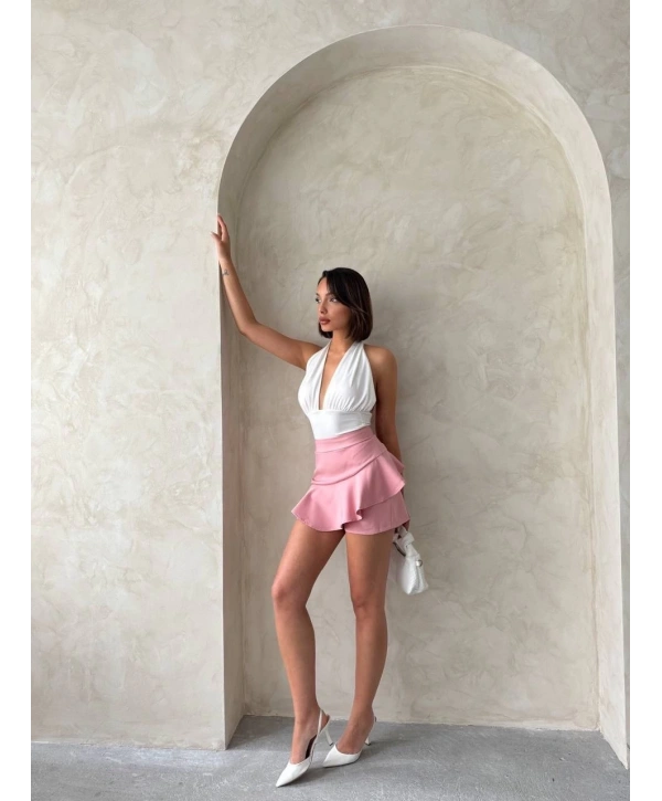 Valonlu fırfırlı şort s24683