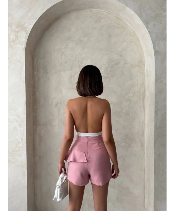 Valonlu fırfırlı şort s24683