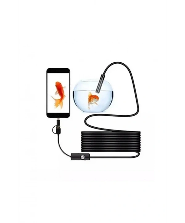 Vtn-02 Endoskop Yılan Video Kamera Led’li 2 Metre 7 Mm Sert Kablo Su Geçirmez