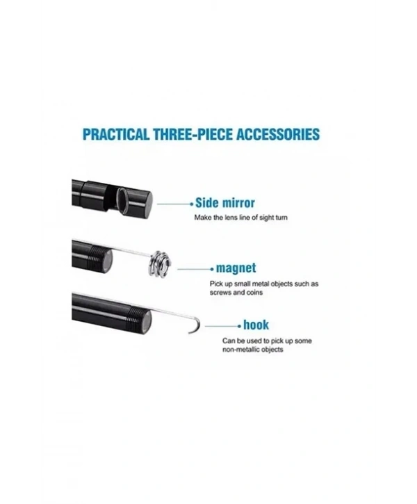 Vtn-02 Endoskop Yılan Video Kamera Led’li 2 Metre 7 Mm Sert Kablo Su Geçirmez