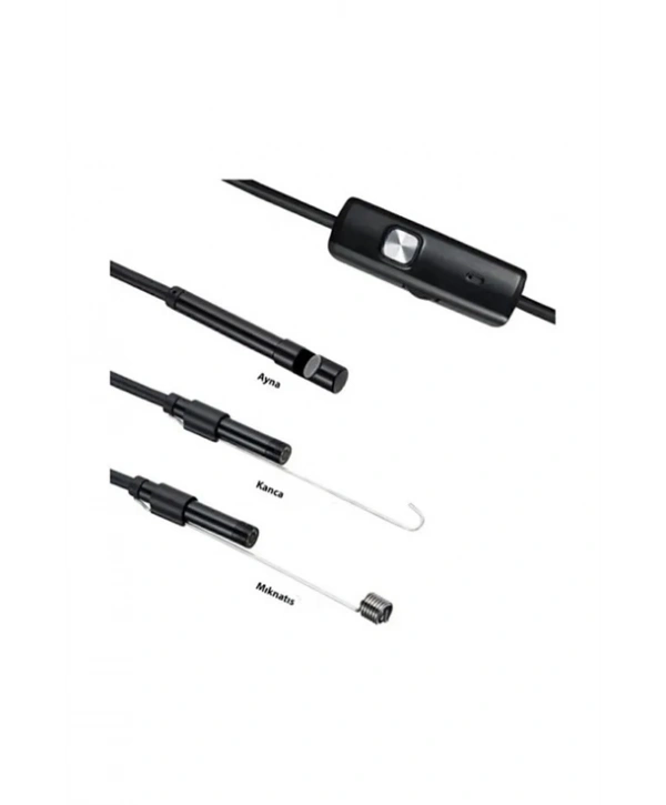 Vtn-02 Endoskop Yılan Video Kamera Led’li 2 Metre 7 Mm Sert Kablo Su Geçirmez