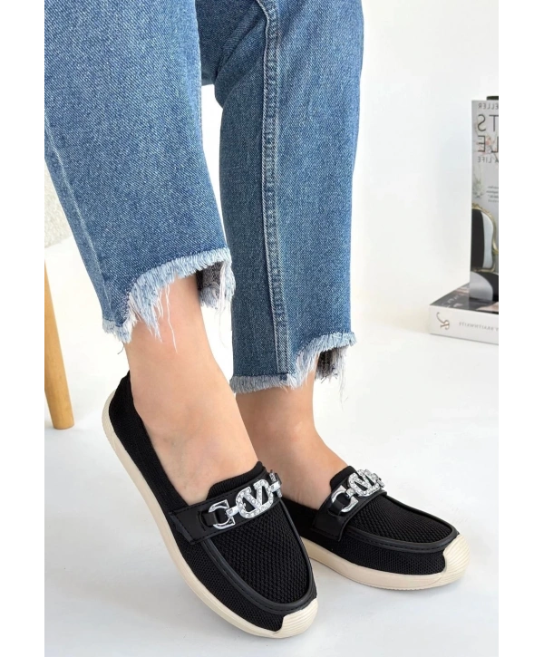 Wata Siyah Triko Babet Ayakkabı