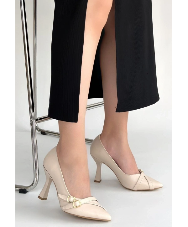 Wenda Bej Cilt Topuklu Ayakkabı